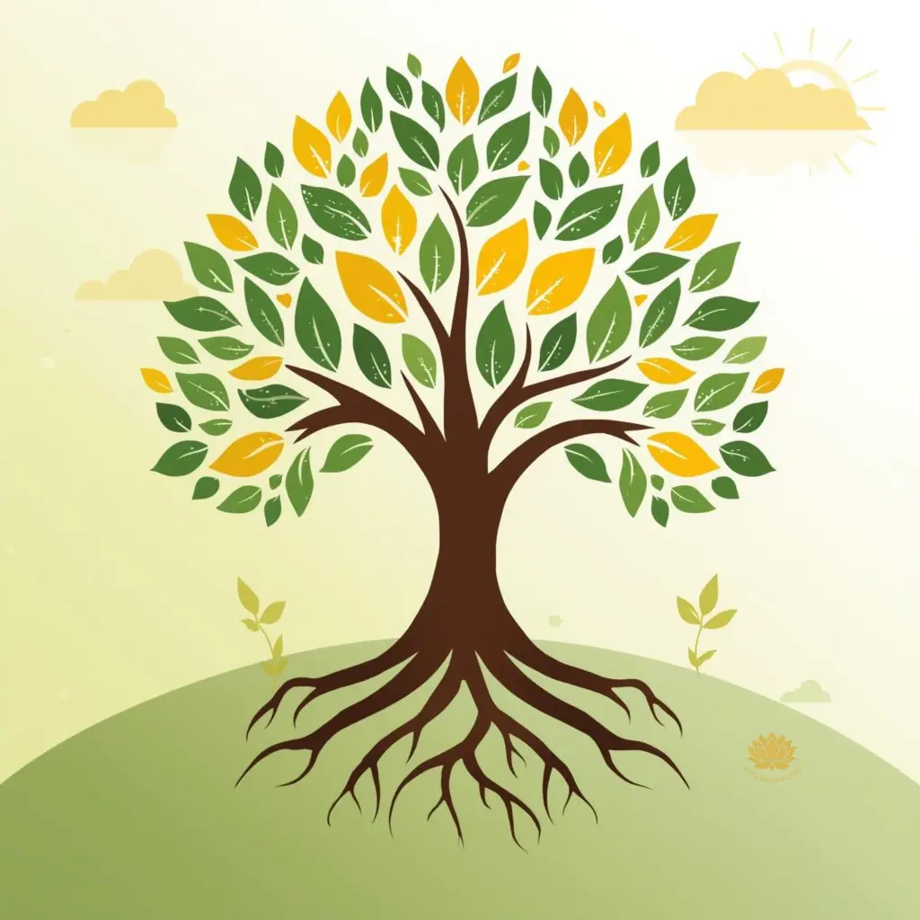 Wachstum und Entwicklung: Ein Baum steht für persönliches oder inneres Wachstum, Reifung und Entfaltung. Verwurzelung: Die Wurzeln symbolisieren Stabilität, Herkunft und innere Stärke. Lebenskraft: Durch seine Äste, Blätter und Jahresringe wird der Baum oft als Sinnbild für das Leben selbst gesehen – mit Höhen, Tiefen und Zyklen. Verbindung: Er verbindet Himmel und Erde – also Geist und Materie, Denken und Fühlen. Ruhe und Natürlichkeit: Ein Baum wirkt beruhigend, geerdet und authentisch – Eigenschaften, die Vertrauen und Tiefe ausstrahlen.